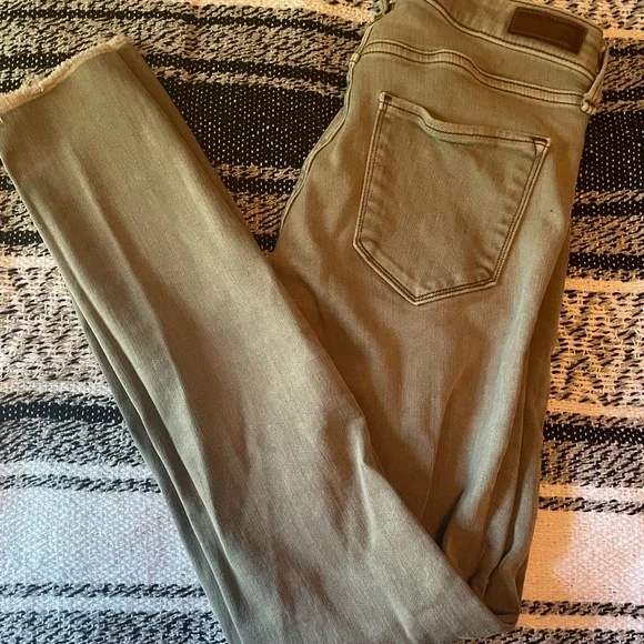 Abercrombie Sage Green Distressed Skinny Jeans - Picture 2 of 2